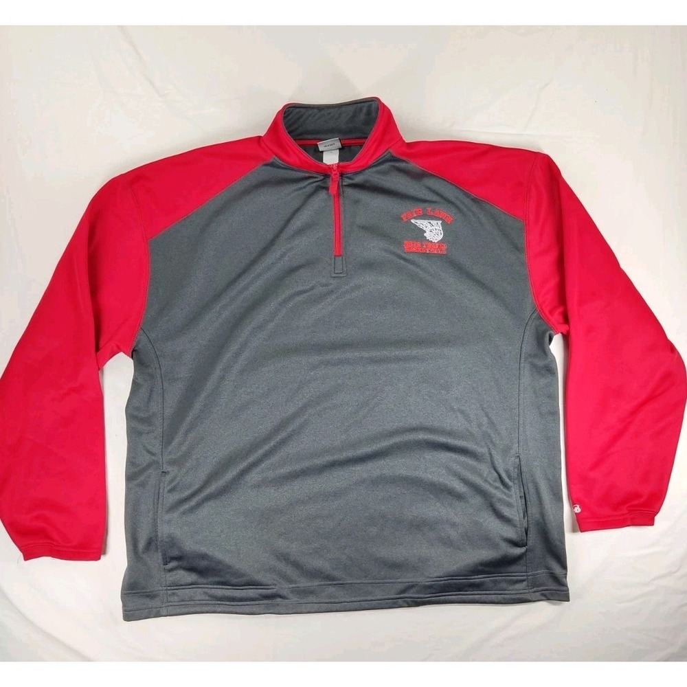 Badger Sport Men's 1/4 Zip‎ Pullover Red/Charcoal Athletic Fleece Lined Size 3XL